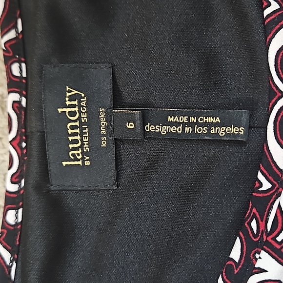 Laundry by Shelli Segal Red and Black Geometric Print Mini Dress Size 6 - Picture 7 of 12